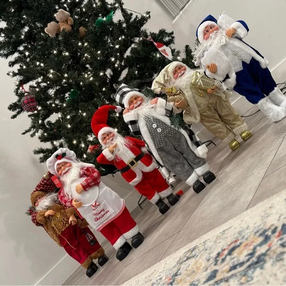 Red Plaid Santa Claus 16 Inch With Lantern Christmas Decor Figurine - Picture 4 of 5